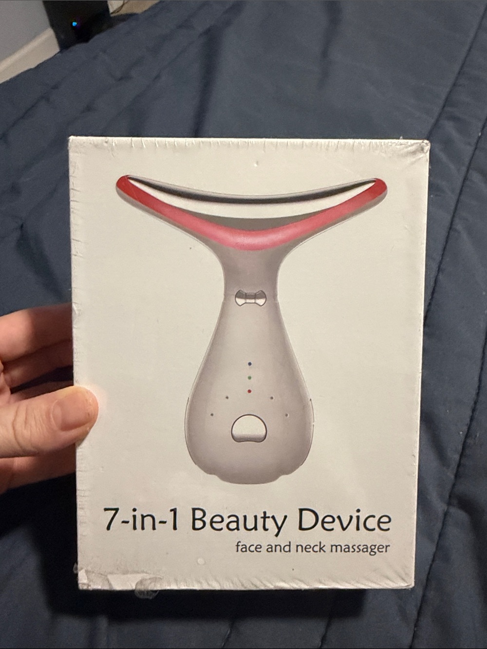 7-in-1 Face and Neck Massager - White with Pink Accent